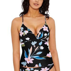 MSRP $30 Hula Honey Women's Swimwear Floral Strappy Tankini Size Medium NWOT